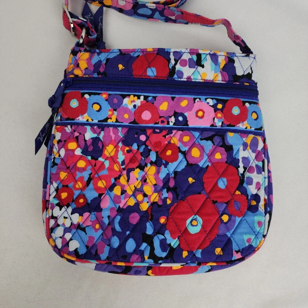 Vera Bradley Blue Floral Quilted Crossbody Purse - Picture 2 of 9